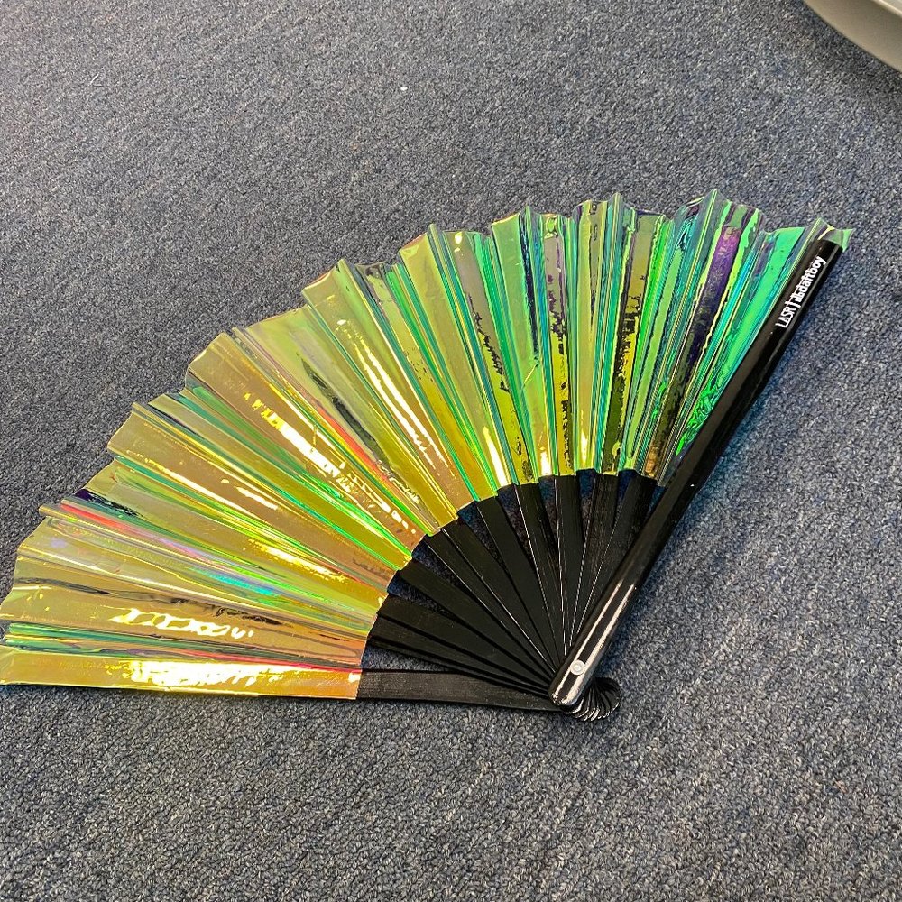PRE-LOVED LASR - Warrior Iridescent Fluid Rave Fan- MISC008